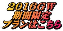 2016GW 期間限定 プランはこちら